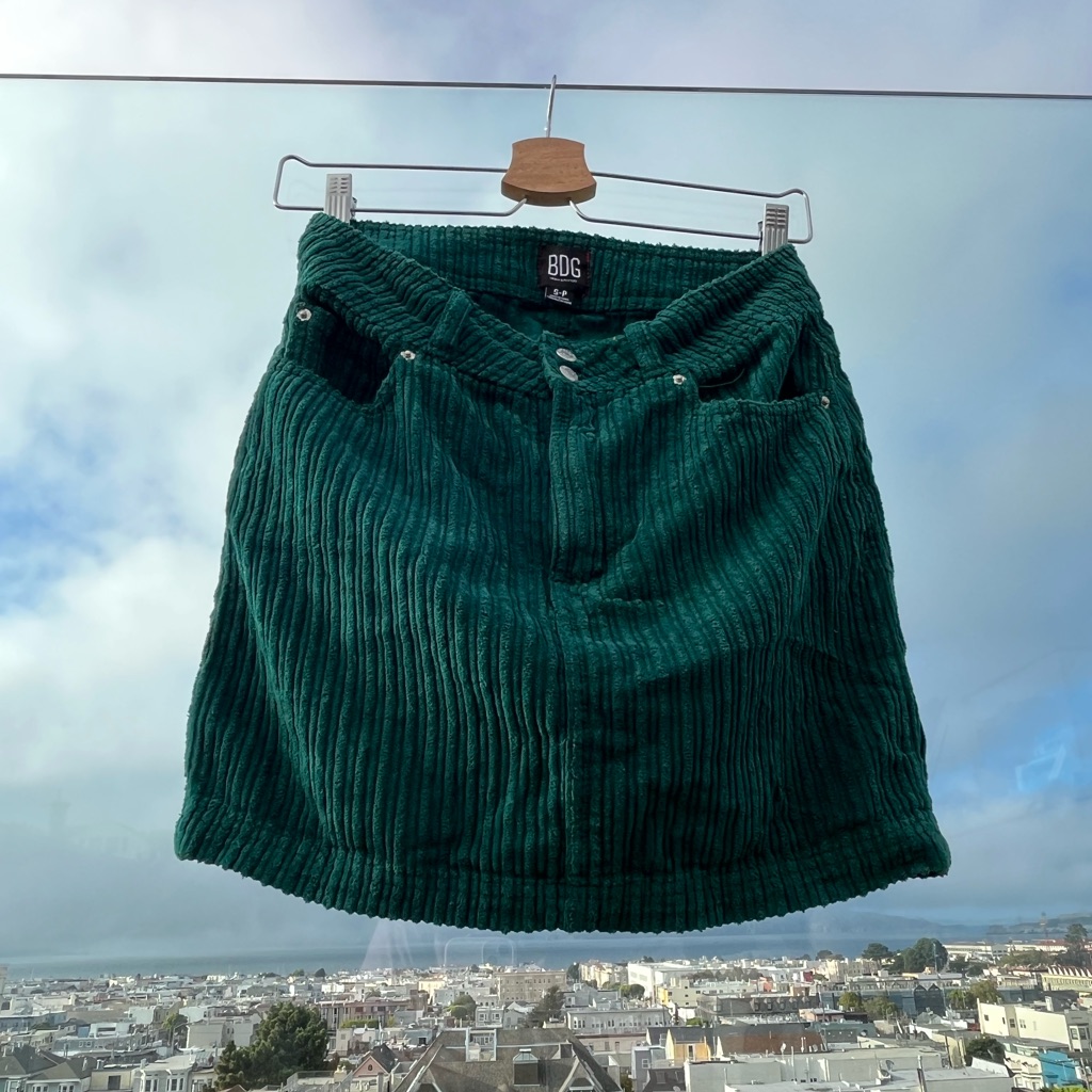 Bdg Corduroy Green Mini Skirt